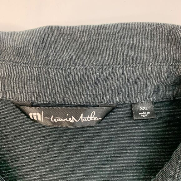 Travis Mathew Polo Shirt Mens XXL Coal The Zinna Pima Cotton Blend Short Sleeve - Picture 5 of 11